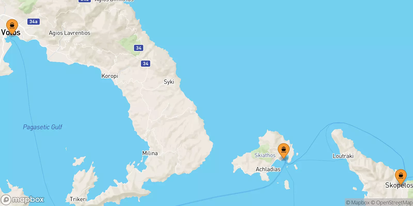 Ferry pour Platanias (Skiathos)